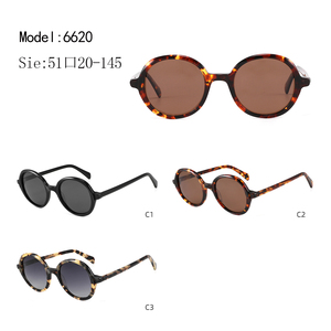 Gafas de sol redondas con montura completa de estilo tortuga, protección UV400, unisex, estilo retro para adultos - Product Image 3