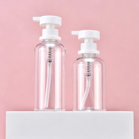 Botella de Plástico Transparente Ámbar para Champú, Loción Corporal, Gel de Ducha y Jabón de Manos, con Tapa Dosificadora Giratoria, Venta al Por Mayor
