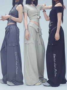 <span class=keywords><strong>Pantalones</strong></span> de Baile Urbano <span class=keywords><strong>para</strong></span> Niña, Estilo Hip Hop, Jazz, Corte Holgado, Pierna Ancha, Transpirables, Ecológicos, Casuales, de Verano, Talla XL - Product Image 4