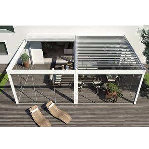 Pérgola de aluminio bioclimático duradero Advance <span class=keywords><strong>con</strong></span> listones y <span class=keywords><strong>postes</strong></span> de techo motorizados - Product Image 4