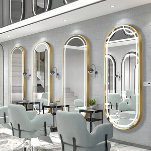 2026 Stainless Steel Frame <b>Salon</b> Mirror LED Lights <b>Furniture</b> Factory Custom Commercial Use Beauty <b>Salon</b> Station Table Glass - Product Image 1