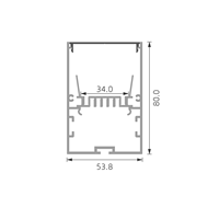 Bande lumineuse led W54 x H80mm en alliage anodisé 6063 avec diffuseur PC, extrusion d'aluminium, profilé led
