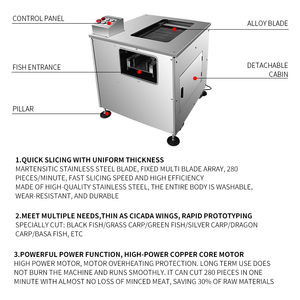La Máquina Cortadora de Pescado del Restaurante Está Equipada con Equipo de Procesamiento de Pescado, Incluyendo una Máquina Cortadora y un Rebanador de Pescado Pequeño - Product Image 2