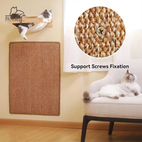 Tapis à gratter horizontal en sisal naturel pour chat, tapis avec bandes adhésives pour protéger le canapé et les tapis