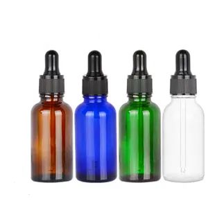 Vetro nero Euro contagocce bottiglie 5ml-100ml dimensioni per barba olio essenziale di siero e cosmetici per applicazione parrucca
