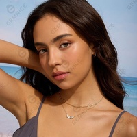 Collier pendentif couronne superposé en argent sterling 925 plaqué or pour femme Gemnel