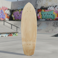 Planche de surf-skate portable personnalisée en érable canadien de qualité supérieure, double rocker, finition lisse, placage coloré OEM