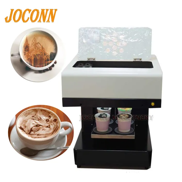 4カップコーヒーミルクティーselfieプリンタ/Digital 3Dコーヒーラテアート印刷機/ケーキパンビスケットクッキー食用インクプリンタ