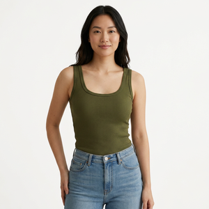 EVERGREEN Women's Sports Tank <b>Tops</b> 100% Cotton Soft Breathable Eco-Friendly Streetwear Digital Printed OEM Activewear - Product Image 1