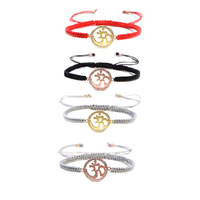 CC bijoux faits main réglable Micro incrustation CZ arc-en-ciel OM Bracelet à breloques tresse macramé Bracelet Design en vrac