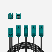 Cable Coaxial Oficial Original GMSL2 Fakra 1-a-4 M-F RTK031 con Conector FAKRA Código Z de 0.5m para Stereolabs ZED X Multi Camera