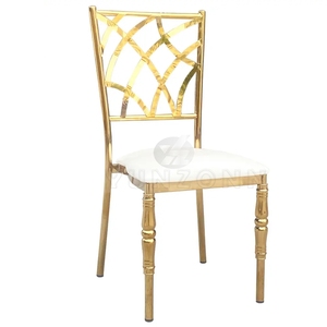 Chaises de salle à manger modernes en cuir et en acier inoxydable, meubles empilables pour banquets, fêtes et événements, hôtels, mariages en plein air, trône royal royal - Product Image 4