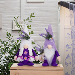Purple Lavender Faceless Male Doll Desktop <b>Decoration</b> Ornaments for Spring Valentine's Day Gift - Product Image 3