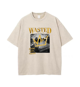 T-Shirt Unisex Vintage Effetto Invecchiato con Stampa Lettering Hip Hop, 230G Pesante, 100% Cotone, Stampa Diretta, Stile Street Cool per Uso Quotidiano - Product Image 5