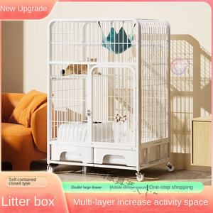 Super grande gabbia per gatti interna a doppio e tre strati spazio libero in metallo Cat House, tra cui lettiera del water per uccelli scatola cani - Product Image 2