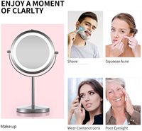 Miroir de courtoisie LED rond double face grossissant 1X avec interrupteur tactile pour chambre, hôtel, salon – Vente en gros