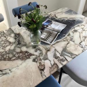 Mesa de mármol natural personalizada de lujo italiano moderno, mesa de comedor con base de piedra, juego de mesa y silla para 8 canicas - Product Image 5