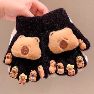 Kapibala Gants pour enfants à cinq doigts doublés de polaire pour l'hiver, taille unique, unisexe - Product Image 4