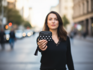 Portafoglio da Donna con Doppia Cerniera, Piccolo, in Microfibra Sintetica con Decorazione a Nappa, per Uso Quotidiano - Product Image 2