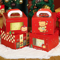 Boîte cadeau de Noël personnalisée pour pâtisseries, mousses et desserts de fêtes – Emballage jetable pour gâteaux de Noël à emporter