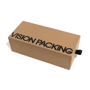 Marque privée de haute qualité en cuir de liège emballage de lunettes papier Kraft cadeau boîte à lunettes étui à lunettes de soleil Logo personnalisé