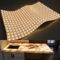 Aikeou Panneau LED Flexible Ultra Mince, Dimmable, Découpable, Effet Marbre, Rétroéclairage RGB