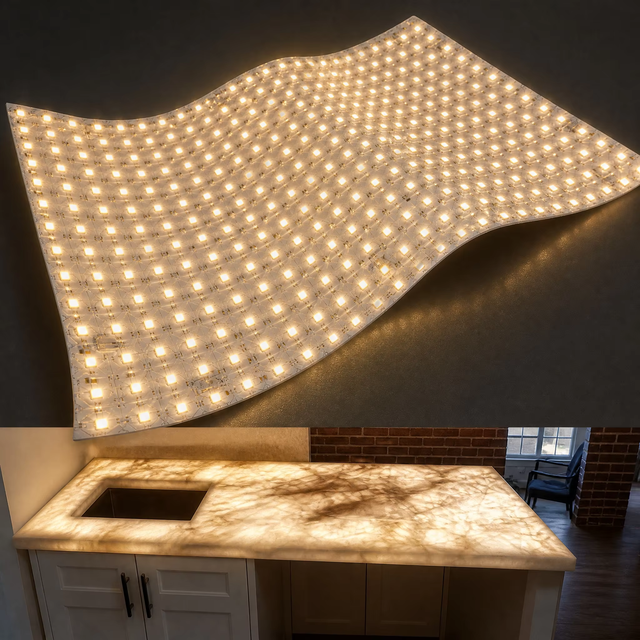 Aikeou Ultra Slim  Dimmable Cuttable Marble  Backlight Rgb Flex Sheets Led Panel Light Led Sheet Panel