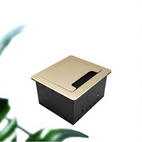 Enchufe de Mesa Abatible con Cepillo para Ocultar el Conector, Toma de Corriente Multimedia para Escritorio de Oficina con Puertos de Red HDMI y VGA