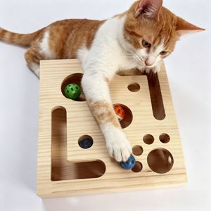 Fun Maze <strong>Cat</strong> Puzzle Toy <strong>Box</strong> Square Design <strong>Scratching</strong> Features Self-Entertainment <strong>Cat</strong> Game Home Office Use - Product Image 1