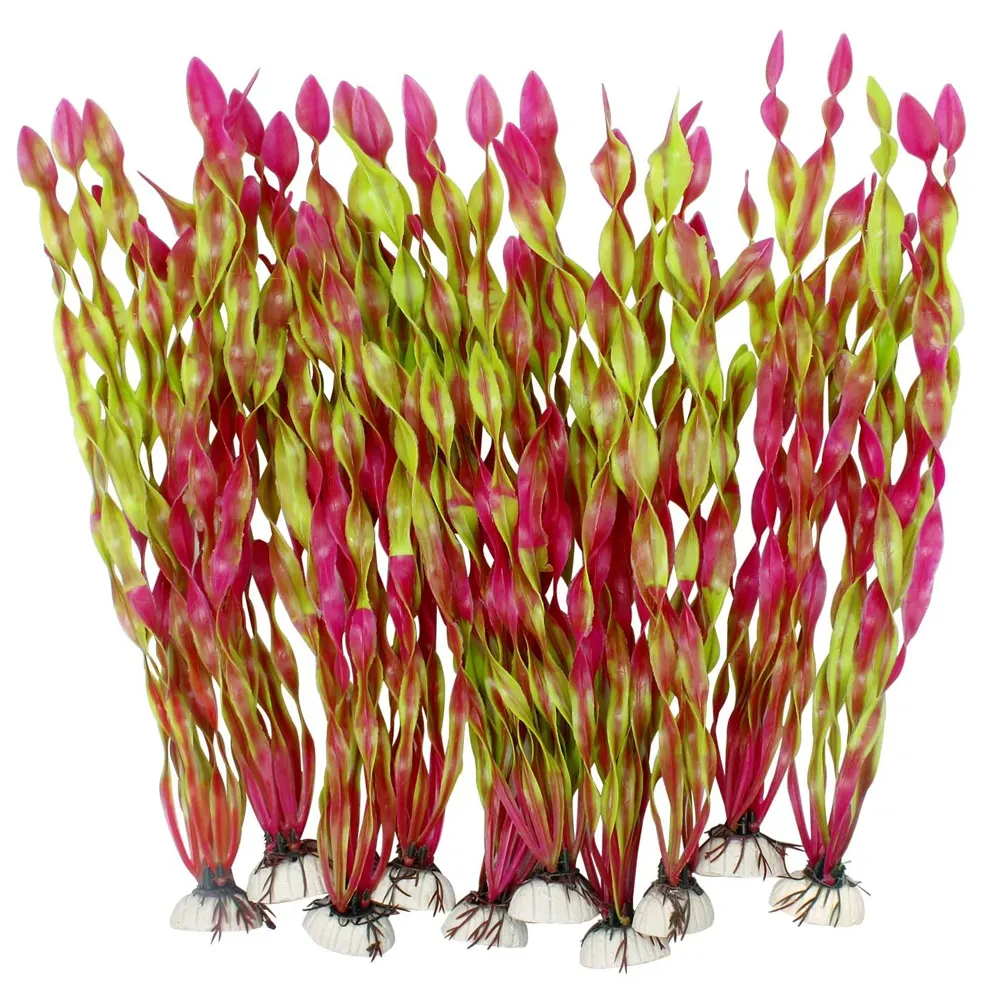 Aquarium Artificial Plastic Plants Decoration Artificial Seaweed Water Plants for Aquarium, Fish Tank Plant Decorations 10 PCS