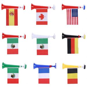 Banderas Nacionales Personalizadas para el Juego de Fútbol 2026, Banderas de Canadá y México, Cornetas de Plástico para Animar, Cornetas para Fanáticos del Fútbol - Product Image 2