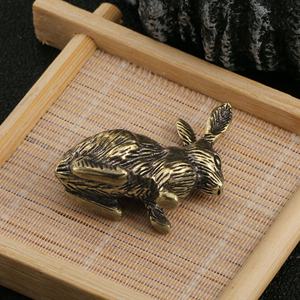 Metal el sanatları simülasyonu oyuncak tavşanlar pirinç tavşan heykeli süslemeleri. - Product Image 4