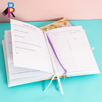 Agenda de cahier format A5 personnalisé livre de journal à couverture rigide avec reliure à feuilles mobiles en papier Offset blanc pour Pages intérieures