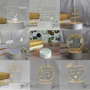 High Transparent Acrylic DIY Note Board Creative LED Night Light With USB Pen For Holiday Light Message Board Novelty Gift