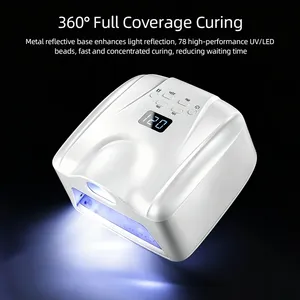 Lampe UV LED 2-en-1 pour ongles avec capteur automatique, séchoir rapide pour gel, lumière de séchage professionnelle pour manucure avec support individuel pour orteil - Product Image 5