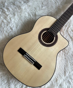 <span class=keywords><strong>Guitarra</strong></span> Clásica Española de Flamenco Geake K-300C de Alta Calidad, Tamaño 4/4, Acabado Brillante, Abeto Macizo, Mástil de Palisandro y Caoba, Agagis - Product Image 3