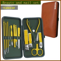 Longhui – Coffret de coupe-ongles en acier inoxydable en stock – Outils de manucure et pédicure de qualité professionnelle – Coffret cadeau pour soins à domicile avec sac en cuir