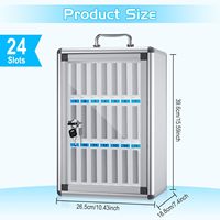 Armoire de rangement pour téléphones portables en aluminium avec mousse EPE, capacité de 24 emplacements, casier de rangement pour téléphones pour les enseignants des écoles