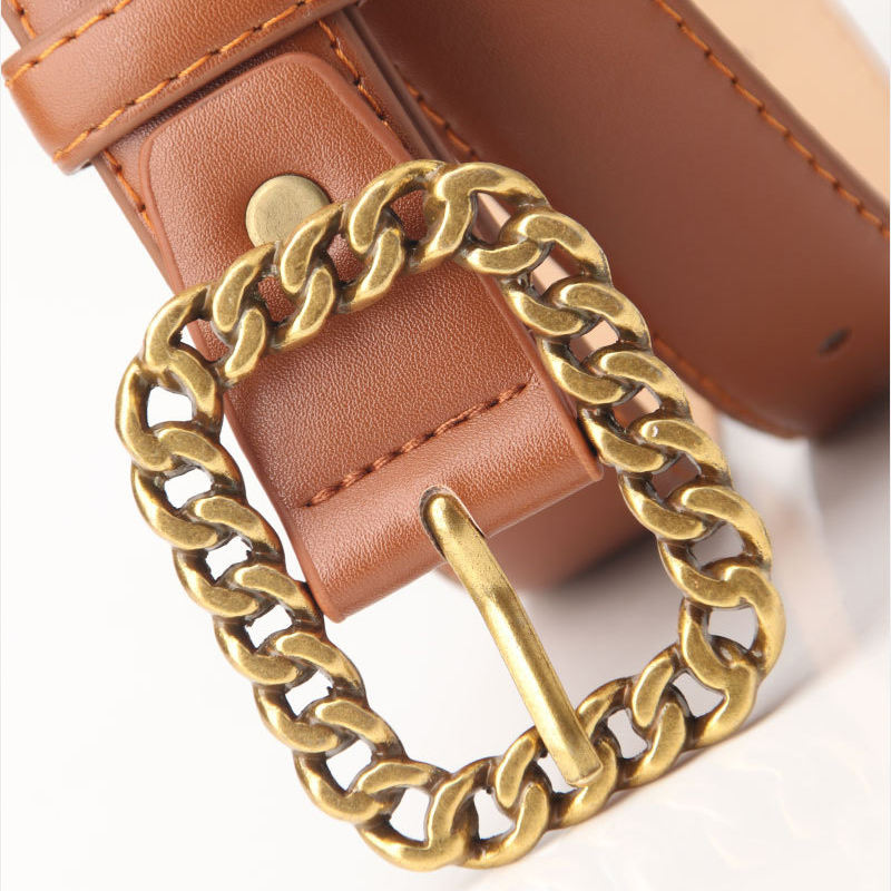 Chain Belt Trending Women's Belts Punk Hip Hop Trendy Multi Layer Chain  Belts Gold Thick Chain Belt