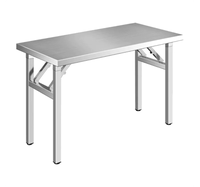 Table pliante en acier inoxydable, mobilier de maison, longue, rectangulaire, commerciale, pour barbecue extérieur, stand portable, repas, épaissie