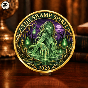 Pièce de monnaie fantaisie personnalisée en gros, Design <span class=keywords><strong>Fantôme</strong></span> Lumineux L'<span class=keywords><strong>Esprit</strong></span> du Marais 2026, Pièce commémorative, Pièce de défi de collection en fer C - Product Image 1