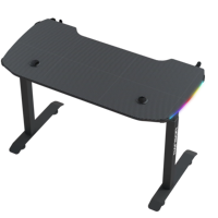 Bureau de jeu réglable en hauteur à moteur unique BEISIJIE AY-Y, table en fibre de carbone RGB avec RAZOR et base en T