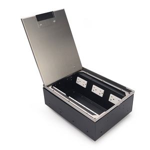 Sistema Moderno de Cajas de Piso para Energía y Datos con Marco de Acero Inoxidable para Salas de Conferencias - Product Image 1