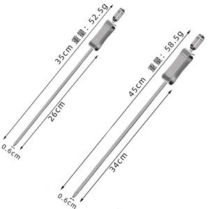 Stainless Steel BBQ Skewers 35cm 45cm Flat Metal For Chicken Wings Lamb Grilling Cooking Baking Barbecue - Product Image 1