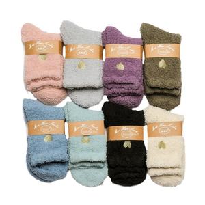 Wholesale <b>Women</b> Home Indoor Floor <b>Socks</b> Warm Soft Coral Fleece Cute Heart <b>Thick</b> Fuzzy Fluffy Short Female - Product Image 4