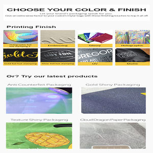 En stock <span class=keywords><strong>Yin</strong></span> y <span class=keywords><strong>Yang</strong></span> Bolsa de impresión holográfica + transparente Mylar Bolsa Ziplock Resellable Biodegradable Embalaje Bolsas de plástico - Product Image 5