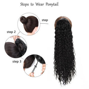 Extension <span class=keywords><strong>de</strong></span> cheveux synthétique <span class=keywords><strong>de</strong></span> qualité supérieure, style <span class=keywords><strong>afro</strong></span> bouclé instantané, <span class=keywords><strong>queue</strong></span> <span class=keywords><strong>de</strong></span> <span class=keywords><strong>cheval</strong></span> à nouer, vente en gros - Product Image 5