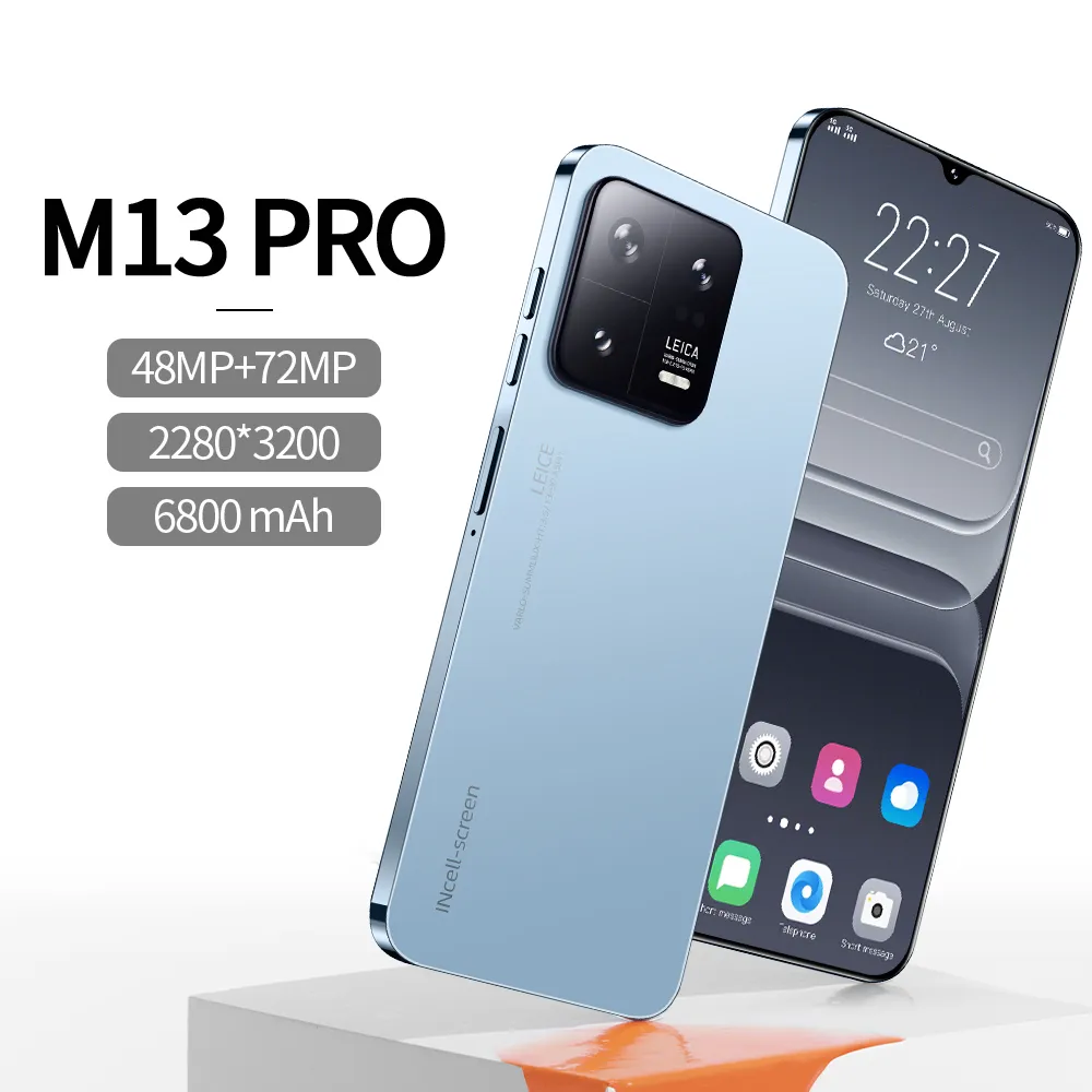 OEM ODM M13 Pro 5G 16GB+1024GB 24MP+48MP सेल्युलर मोबाइल फोन स्वस्थ हृदय गति लंबा स्टैंडबाय टाइम स्मार्ट फोन Endnotex9