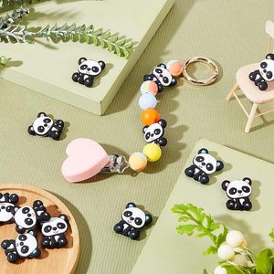 <b>Silicone</b> <b>Beads</b> Panda Large Hole Flat DIY Beading Jewelry Accessories Personalized Trendy Jewelry - Product Image 3