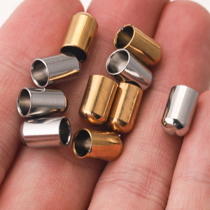 Agujero de 2mm, 3mm, 4mm, 5mm, tope de extremo de punta de crimpado, <span class=keywords><strong>cierre</strong></span> de cordón de cuero de acero inoxidable para pulsera DIY - Product Image 6